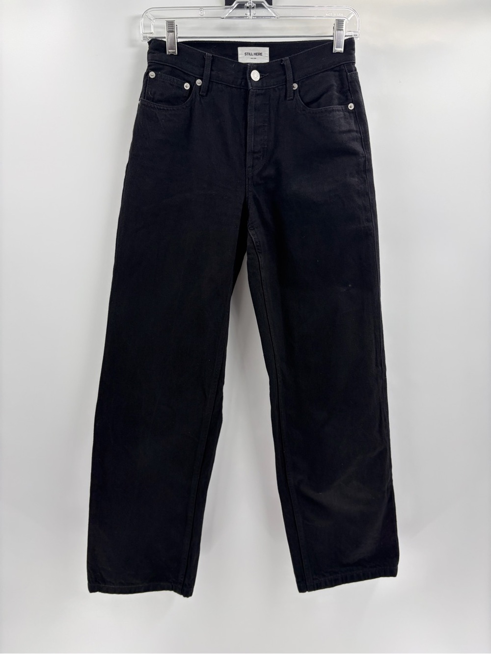 Still here New York black everyday relaxed leg mid rise denim jeans size 24 - Picture 2 of 15